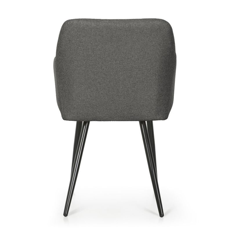 Casa si Gradina - Mobilier - Scaune si fotolii - Scaune - Set 2 scaune dining tapitate cu velur Luxano, cusaturi patrate, 54x58x82 cm, gri inchis - Infinity.ro