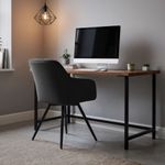 Casa si Gradina - Mobilier - Scaune si fotolii - Scaune - Set 2 scaune dining rotative tapitate din catifea Turno, 55x58x83 cm, maxim 120 kg, negru - Infinity.ro
