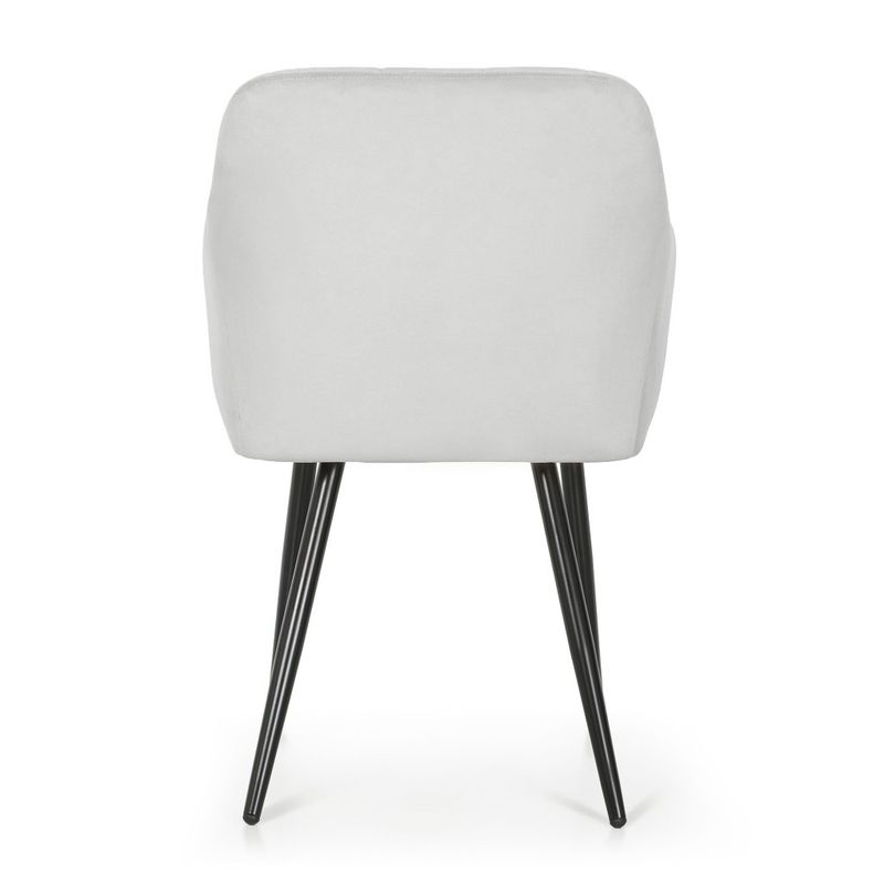 Casa si Gradina - Mobilier - Scaune si fotolii - Scaune - Set 2 scaune dining tapitate cu velur Luxano, cusaturi patrate, 54x58x82 cm, gri - Infinity.ro