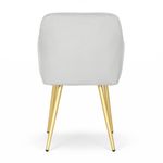 Casa si Gradina - Mobilier - Scaune si fotolii - Scaune - Set 2 scaune dining tapitate cu velur Luxano, cusaturi patrate, picioare aurii, 54x58x82 cm, gri - Infinity.ro