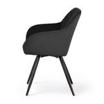 Casa si Gradina - Mobilier - Scaune si fotolii - Scaune - Set 2 scaune dining rotative tapitate din catifea Turno, 55x58x83 cm, maxim 120 kg, negru - Infinity.ro