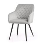 Casa si Gradina - Mobilier - Scaune si fotolii - Scaune - Set 2 scaune dining tapitate Velto, catifea, matlasate cu romburi, 52x58x82 cm, maxim 120 kg, gri - Infinity.ro