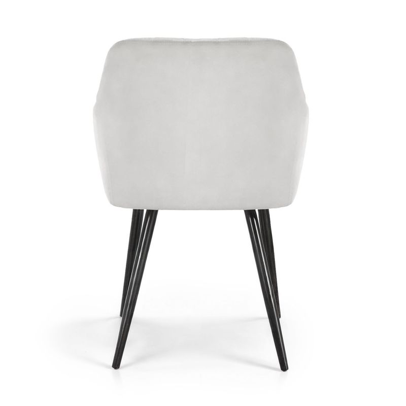 Casa si Gradina - Mobilier - Scaune si fotolii - Scaune - Set 2 scaune dining tapitate Velto, catifea, matlasate cu romburi, 52x58x82 cm, maxim 120 kg, gri - Infinity.ro