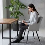 Casa si Gradina - Mobilier - Scaune si fotolii - Scaune - Set 2 scaune dining tapitate Velto, catifea, matlasate cu romburi, 52x58x82 cm, maxim 120 kg, gri - Infinity.ro