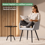 Casa si Gradina - Mobilier - Scaune si fotolii - Scaune - Set 2 scaune dining tapitate cu velur Luxano, cusaturi patrate, 54x58x82 cm, gri - Infinity.ro