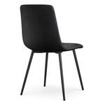 Casa si Gradina - Mobilier - Scaune si fotolii - Scaune - Set 4 scaune dining tapitate Nero din catifea, sezut matlasat, picioare metalice, 46x44x87 cm, maxim 130 kg, negru - Infinity.ro