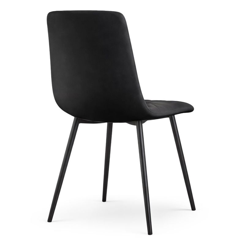 Casa si Gradina - Mobilier - Scaune si fotolii - Scaune - Set 4 scaune dining tapitate Nero din catifea, sezut matlasat, picioare metalice, 46x44x87 cm, maxim 130 kg, negru - Infinity.ro