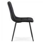 Casa si Gradina - Mobilier - Scaune si fotolii - Scaune - Set 4 scaune dining tapitate Nero din catifea, sezut matlasat, picioare metalice, 46x44x87 cm, maxim 130 kg, negru - Infinity.ro