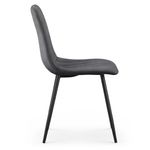 Casa si Gradina - Mobilier - Scaune si fotolii - Scaune - Set 4 scaune dining tapitate din catifea, capitonate Livo, 46x44x87 cm, maxim 130 kg, gri inchis - Infinity.ro