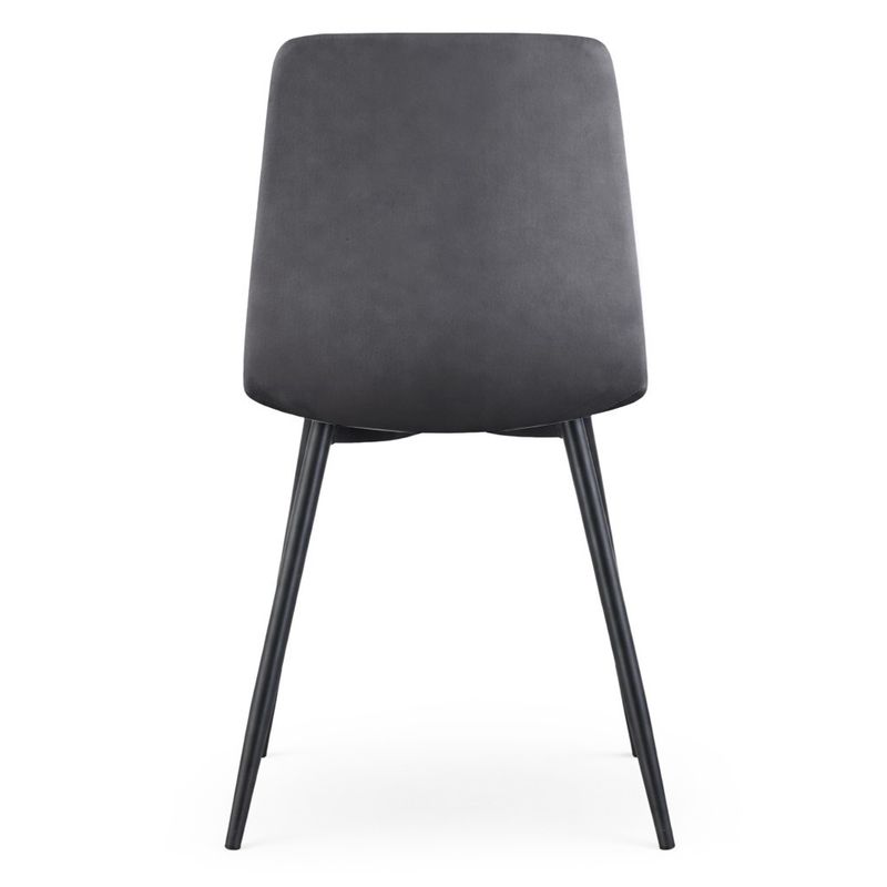 Casa si Gradina - Mobilier - Scaune si fotolii - Scaune - Set 4 scaune dining tapitate din catifea, capitonate Livo, 46x44x87 cm, maxim 130 kg, gri inchis - Infinity.ro
