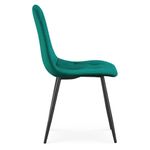 Casa si Gradina - Mobilier - Scaune si fotolii - Scaune - Set 4 scaune tapitate din catifea Milo, sezut matlasat, picioare metalice, 46x44x87 cm, maxim 130 kg, verde - Infinity.ro