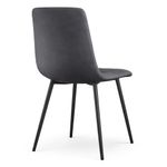 Casa si Gradina - Mobilier - Scaune si fotolii - Scaune - Set 4 scaune dining tapitate din catifea, capitonate Livo, 46x44x87 cm, maxim 130 kg, gri inchis - Infinity.ro
