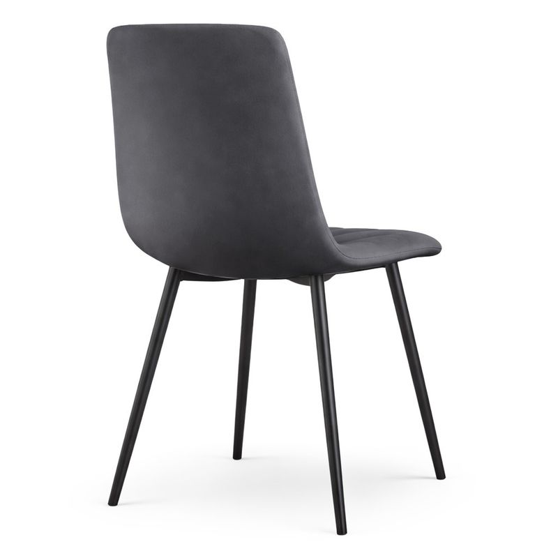 Casa si Gradina - Mobilier - Scaune si fotolii - Scaune - Set 4 scaune dining tapitate din catifea, capitonate Livo, 46x44x87 cm, maxim 130 kg, gri inchis - Infinity.ro