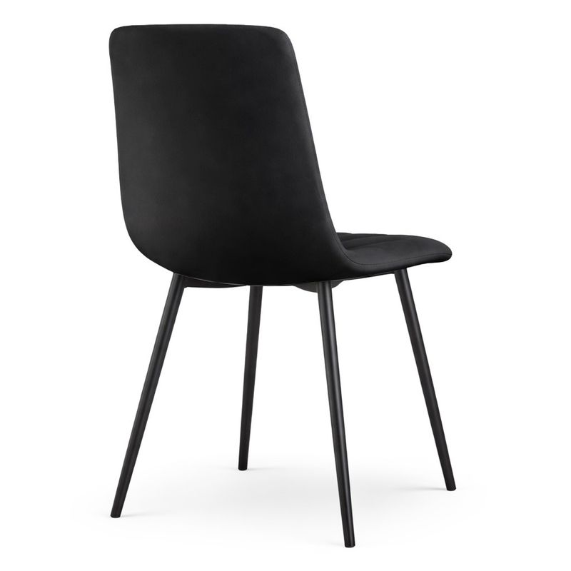 Casa si Gradina - Mobilier - Scaune si fotolii - Scaune - Set 4 scaune dining tapitate din catifea, capitonate Livo, 46x44x87 cm, maxim 130 kg, negru - Infinity.ro