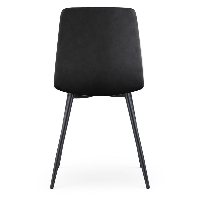 Casa si Gradina - Mobilier - Scaune si fotolii - Scaune - Set 4 scaune dining tapitate din catifea, capitonate Livo, 46x44x87 cm, maxim 130 kg, negru - Infinity.ro