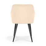 Casa si Gradina - Mobilier - Scaune si fotolii - Scaune - Set 2 scaune dining tapitate Velto, catifea, matlasate cu romburi, 52x58x82 cm, maxim 120 kg, bej - Infinity.ro