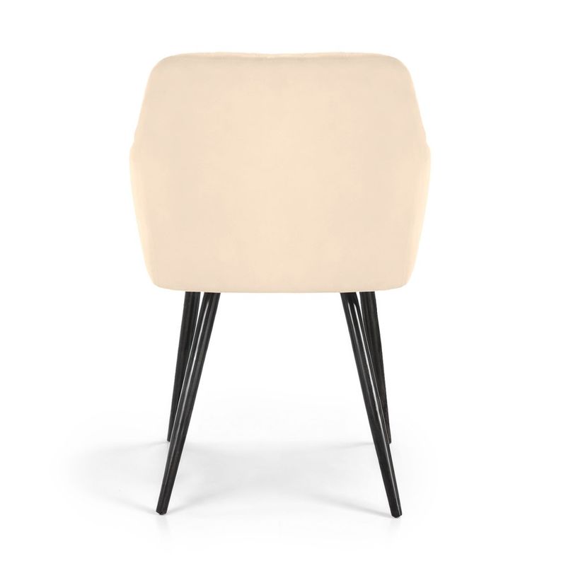 Casa si Gradina - Mobilier - Scaune si fotolii - Scaune - Set 2 scaune dining tapitate Velto, catifea, matlasate cu romburi, 52x58x82 cm, maxim 120 kg, bej - Infinity.ro