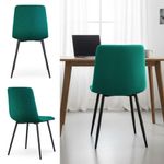Casa si Gradina - Mobilier - Scaune si fotolii - Scaune - Set 4 scaune tapitate din catifea Milo, sezut matlasat, picioare metalice, 46x44x87 cm, maxim 130 kg, verde - Infinity.ro