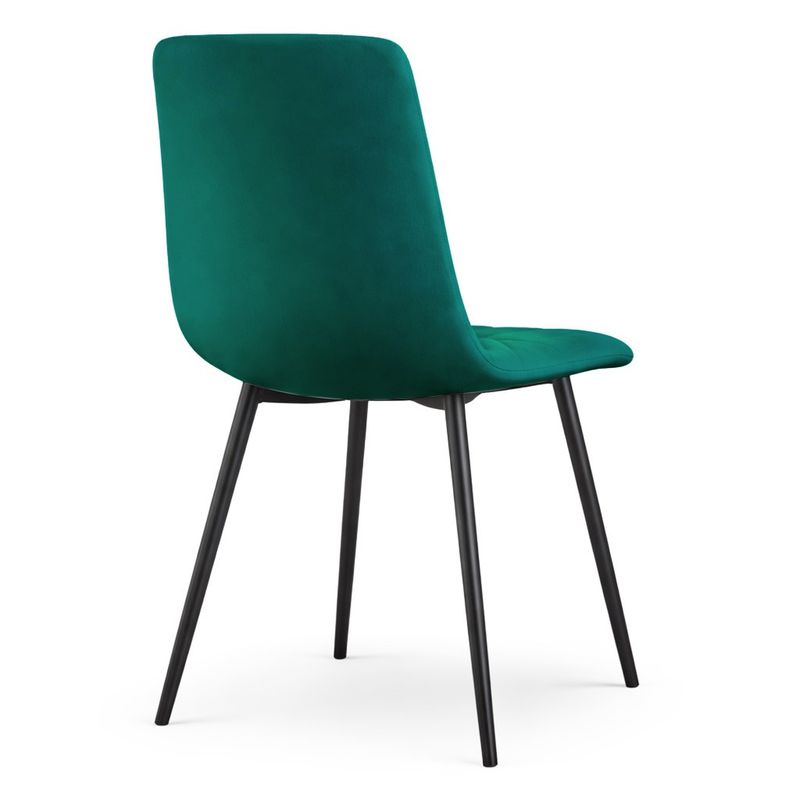 Casa si Gradina - Mobilier - Scaune si fotolii - Scaune - Set 4 scaune tapitate din catifea Milo, sezut matlasat, picioare metalice, 46x44x87 cm, maxim 130 kg, verde - Infinity.ro
