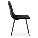 Casa si Gradina - Mobilier - Scaune si fotolii - Scaune - Set 4 scaune dining tapitate din catifea, capitonate Livo, 46x44x87 cm, maxim 130 kg, negru - Infinity.ro