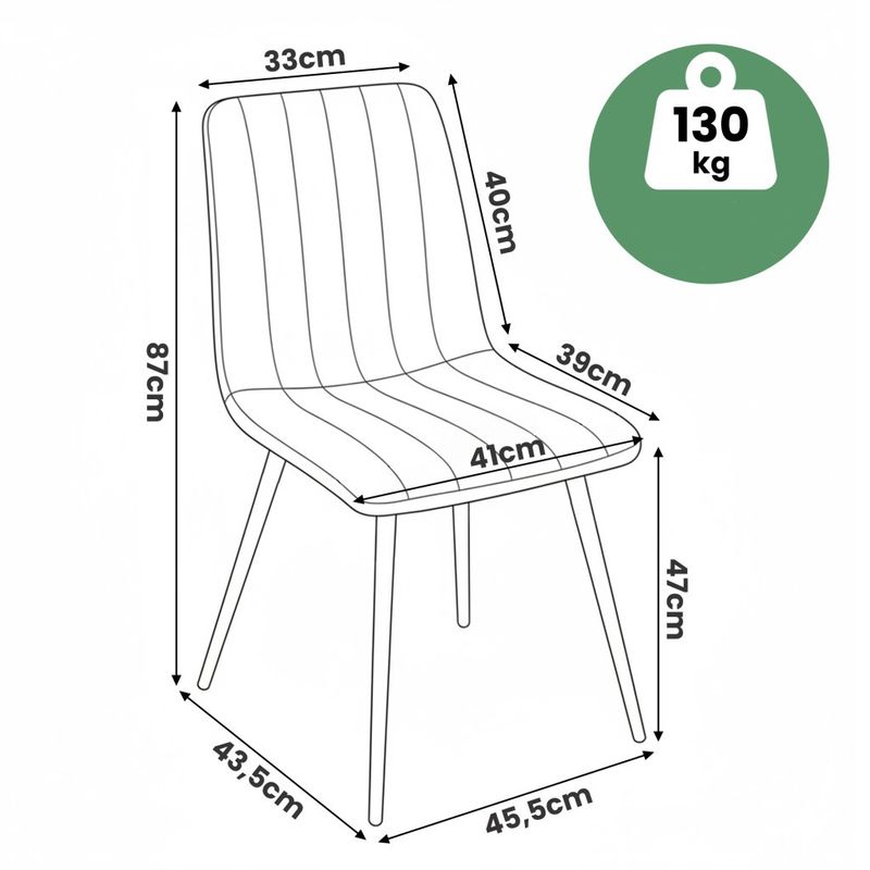 Casa si Gradina - Mobilier - Scaune si fotolii - Scaune - Set 4 scaune dining tapitate din catifea, capitonate Livo, 46x44x87 cm, maxim 130 kg, negru - Infinity.ro