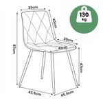 Casa si Gradina - Mobilier - Scaune si fotolii - Scaune - Set 4 scaune tapitate din catifea Milo, sezut matlasat, picioare metalice, 46x44x87 cm, maxim 130 kg, verde - Infinity.ro