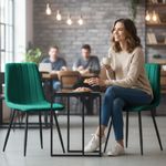 Casa si Gradina - Mobilier - Scaune si fotolii - Scaune - Set 4 scaune dining tapitate din catifea, capitonate Livo, 46x44x87 cm, maxim 130 kg, verde - Infinity.ro