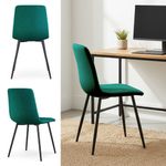 Casa si Gradina - Mobilier - Scaune si fotolii - Scaune - Set 4 scaune dining tapitate din catifea, capitonate Livo, 46x44x87 cm, maxim 130 kg, verde - Infinity.ro