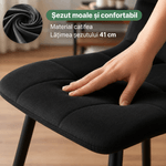 Casa si Gradina - Mobilier - Scaune si fotolii - Scaune - Set 4 scaune dining tapitate Nero din catifea, sezut matlasat, picioare metalice, 46x44x87 cm, maxim 130 kg, negru - Infinity.ro