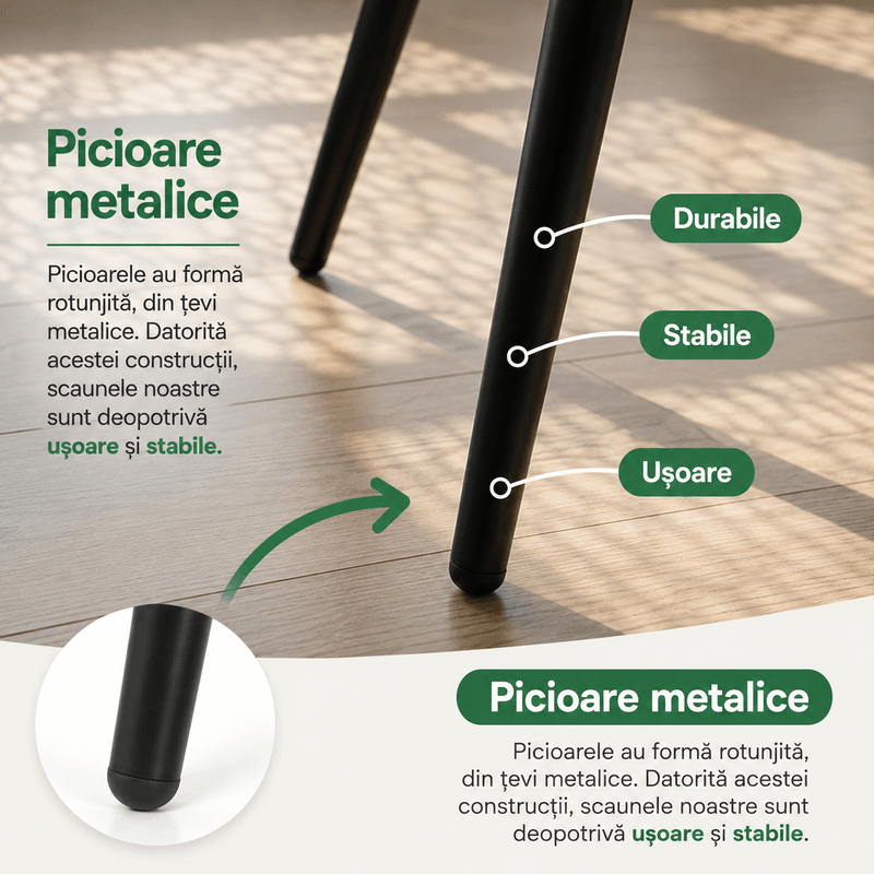 Casa si Gradina - Mobilier - Scaune si fotolii - Scaune - Set 4 scaune dining tapitate din catifea, capitonate Livo, 46x44x87 cm, maxim 130 kg, gri inchis - Infinity.ro