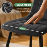 Casa si Gradina - Mobilier - Scaune si fotolii - Scaune - Set 4 scaune dining tapitate din catifea, capitonate Livo, 46x44x87 cm, maxim 130 kg, gri inchis - Infinity.ro