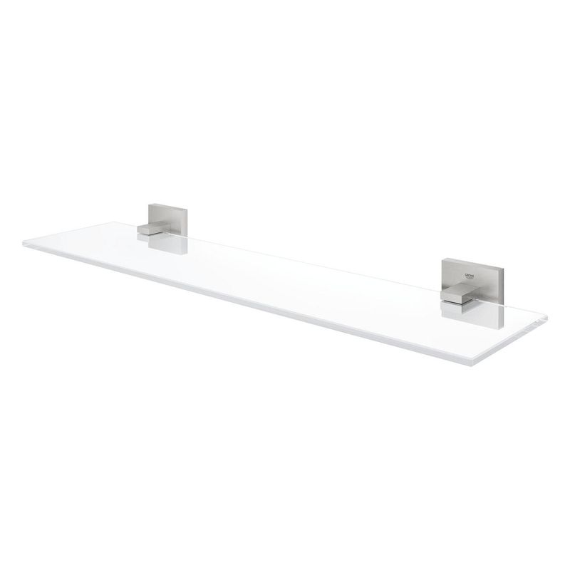 Casa si Gradina - Sanitare - Cazi si cabine de dus - Accesorii cada - Raft Grohe 41109DC0, Start Cube, pe perete, 530 mm, metal/sticla, mat, otel satinat - Infinity.ro