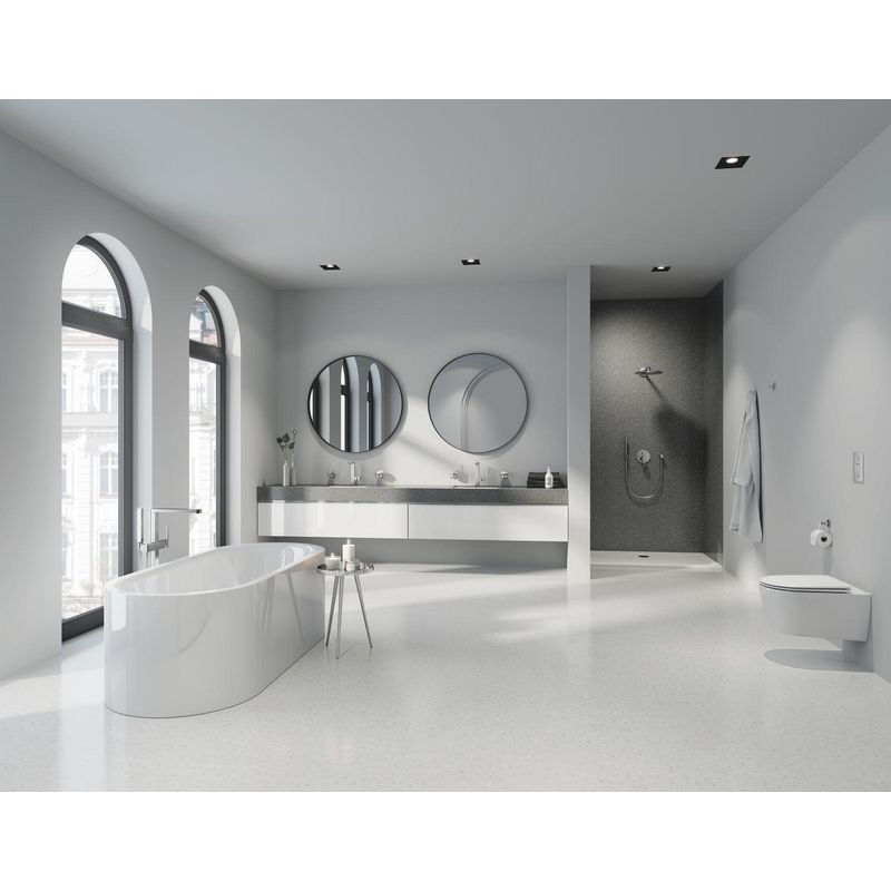 Casa si Gradina - Sanitare - Suporturi si accesorii baie - Suporturi baie - Suport para dus Grohe 27074DC0, Rainshower, aparent, universal, mat, otel satinat - Infinity.ro