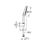 Casa si Gradina - Sanitare - Cazi si cabine de dus - Coloane si seturi de dus - Para de dus Grohe 26589LS0, SmartActive, 130 mm, 3 functii, suport/furtun, crom - Infinity.ro