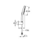 Casa si Gradina - Sanitare - Cazi si cabine de dus - Coloane si seturi de dus - Para de dus Grohe 26581LS0, SmartActive, 130 mm, 3 functii, suport/furtun, crom - Infinity.ro