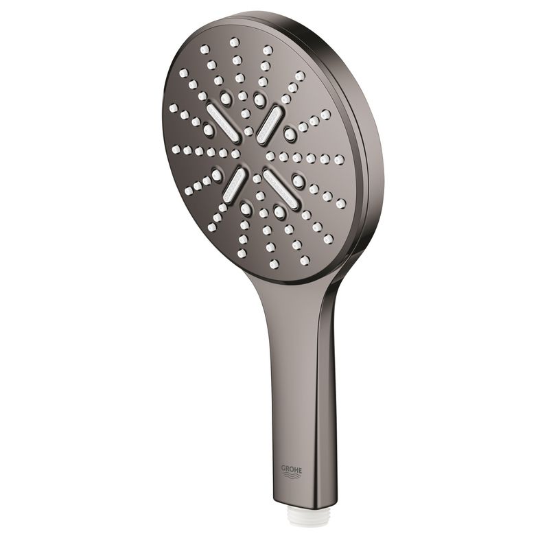 Casa si Gradina - Sanitare - Cazi si cabine de dus - Coloane si seturi de dus - Para de dus Grohe 26574A00, Rainshower SmartActive 130, universala, 3 pulverizari, anti-calcar, lucios, grafit - Infinity.ro