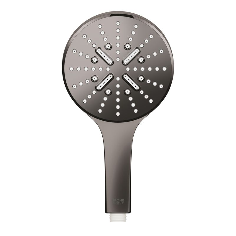 Casa si Gradina - Sanitare - Cazi si cabine de dus - Coloane si seturi de dus - Para de dus Grohe 26574A00, Rainshower SmartActive 130, universala, 3 pulverizari, anti-calcar, lucios, grafit - Infinity.ro
