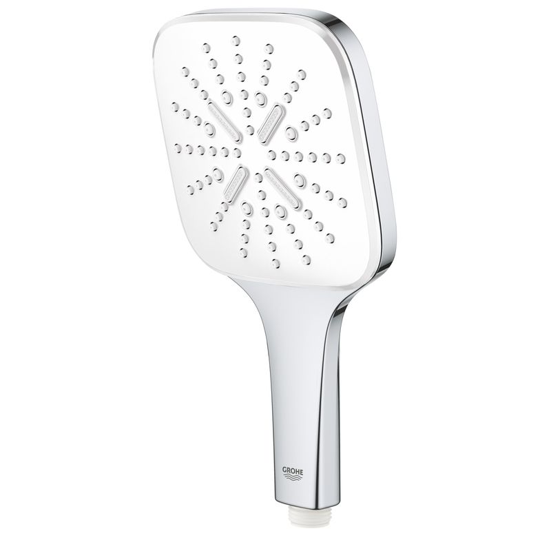 Casa si Gradina - Sanitare - Cazi si cabine de dus - Coloane si seturi de dus - Para de dus Grohe 26551LS0, Rainshower SmartActive Cube 130, universala, 3 functii, crom/alb - Infinity.ro