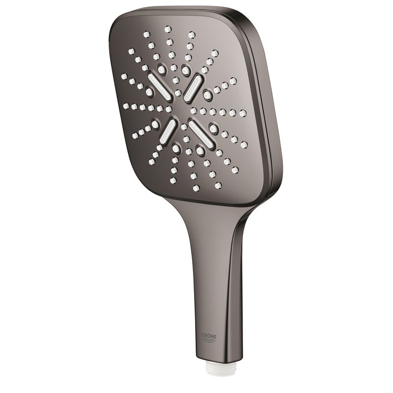 Casa si Gradina - Sanitare - Cazi si cabine de dus - Coloane si seturi de dus - Para de dus Grohe 26582A00, Rainshower SmartActive Cube 130, 1/2'', 3 functii, lucios, grafit - Infinity.ro