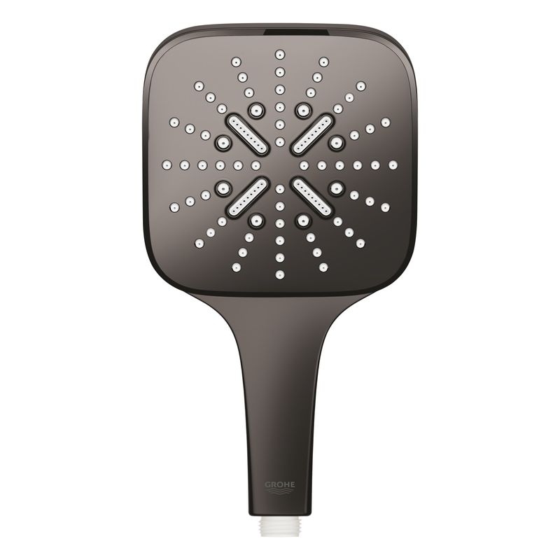 Casa si Gradina - Sanitare - Cazi si cabine de dus - Coloane si seturi de dus - Para de dus Grohe 26582A00, Rainshower SmartActive Cube 130, 1/2'', 3 functii, lucios, grafit - Infinity.ro
