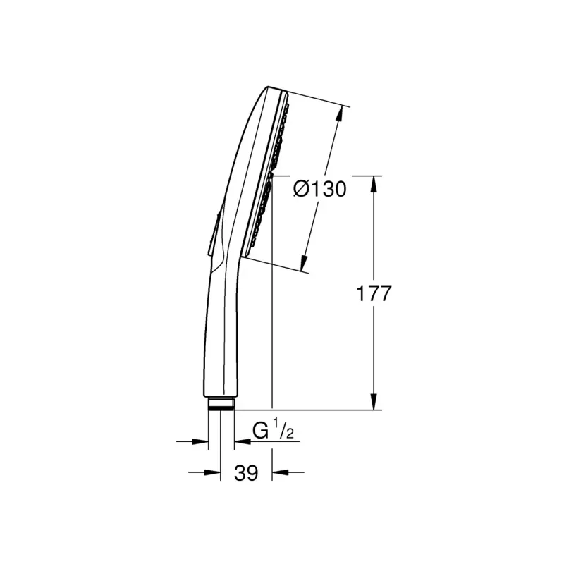 Casa si Gradina - Sanitare - Cazi si cabine de dus - Coloane si seturi de dus - Para de dus Grohe 26574DL0, Rainshower SmartActive 130, 1/2'', 3 funcii, mat, cupru - Infinity.ro