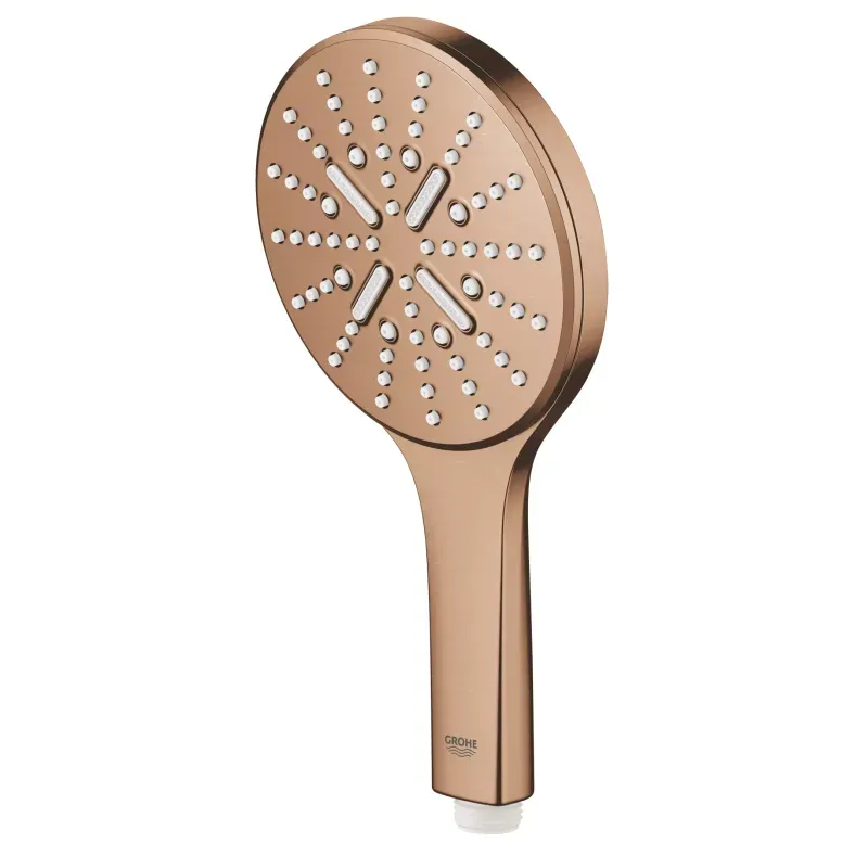 Casa si Gradina - Sanitare - Cazi si cabine de dus - Coloane si seturi de dus - Para de dus Grohe 26574DL0, Rainshower SmartActive 130, 1/2'', 3 funcii, mat, cupru - Infinity.ro