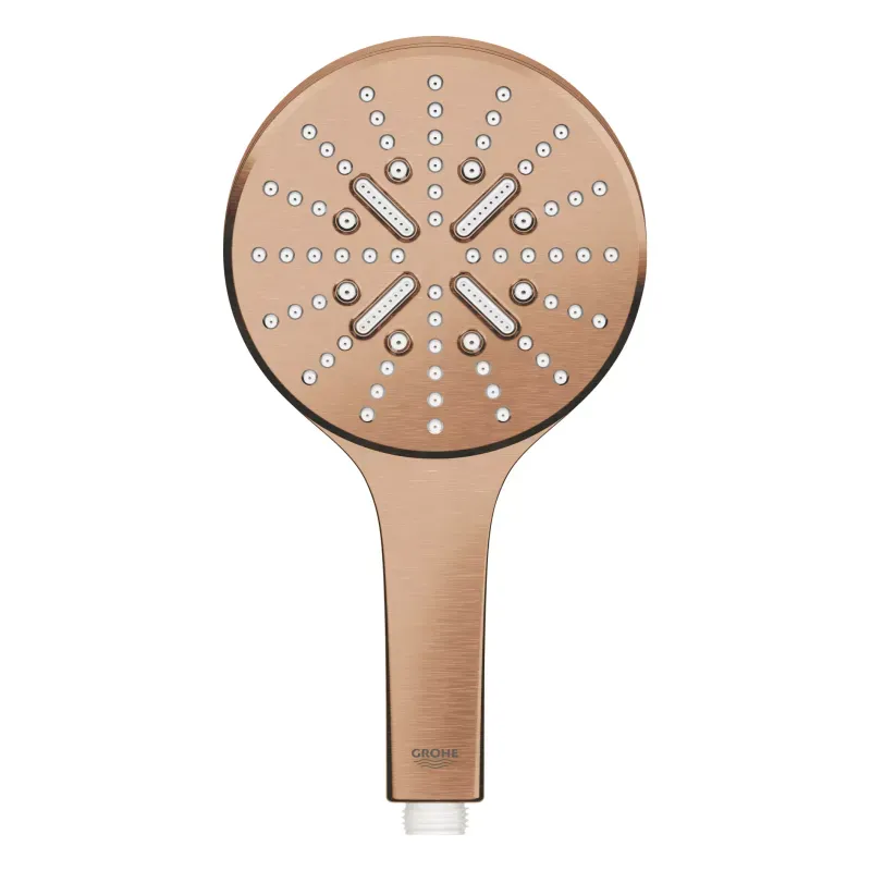 Casa si Gradina - Sanitare - Cazi si cabine de dus - Coloane si seturi de dus - Para de dus Grohe 26574DL0, Rainshower SmartActive 130, 1/2'', 3 funcii, mat, cupru - Infinity.ro