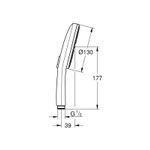 Casa si Gradina - Sanitare - Cazi si cabine de dus - Coloane si seturi de dus - Para de dus Grohe 101676GL00, SPA AQUA, 130 mm, 3 functii, ABS/acril, lucios, auriu - Infinity.ro