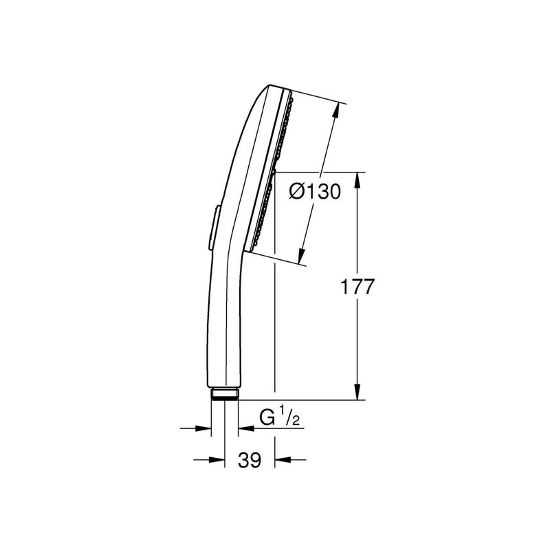 Casa si Gradina - Sanitare - Cazi si cabine de dus - Coloane si seturi de dus - Para de dus Grohe 101676AL00, SPA AQUA, 130 mm, 3 functii, ABS/acril, mat, grafit - Infinity.ro