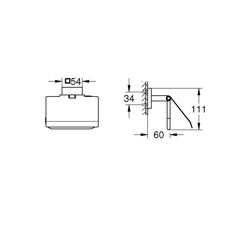 Casa si Gradina - Sanitare - Suporturi si accesorii baie - Suporturi baie - Suport hartie igienica Grohe 41102DC0, Start Cube, pe perete, metal, mat, otel satinat - Infinity.ro