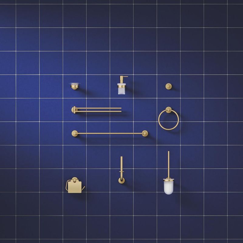 Casa si Gradina - Sanitare - Suporturi si accesorii baie - Suporturi baie - Suport hartie WC Grohe 41179GN0, Start, aparente, capac, metal, mat, auriu - Infinity.ro