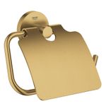 Casa si Gradina - Sanitare - Suporturi si accesorii baie - Suporturi baie - Suport hartie WC Grohe 41179GN0, Start, aparente, capac, metal, mat, auriu - Infinity.ro
