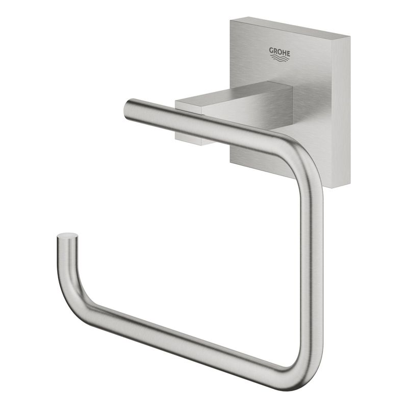 Casa si Gradina - Sanitare - Suporturi si accesorii baie - Suporturi baie - Suport hartie igienica Grohe 40978DC0, Start Cube, pe perete, metal, mat, otel satinat - Infinity.ro