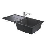 Casa si Gradina - Sanitare - Chiuveta bucatarie si accesorii - Chiuvete bucatarie - Pachet chiuveta bucatarie Grohe 31884AP0, Via, quartz, pe blat, 1000 x 500 mm, baterie Grohe, negru/crom - Infinity.ro